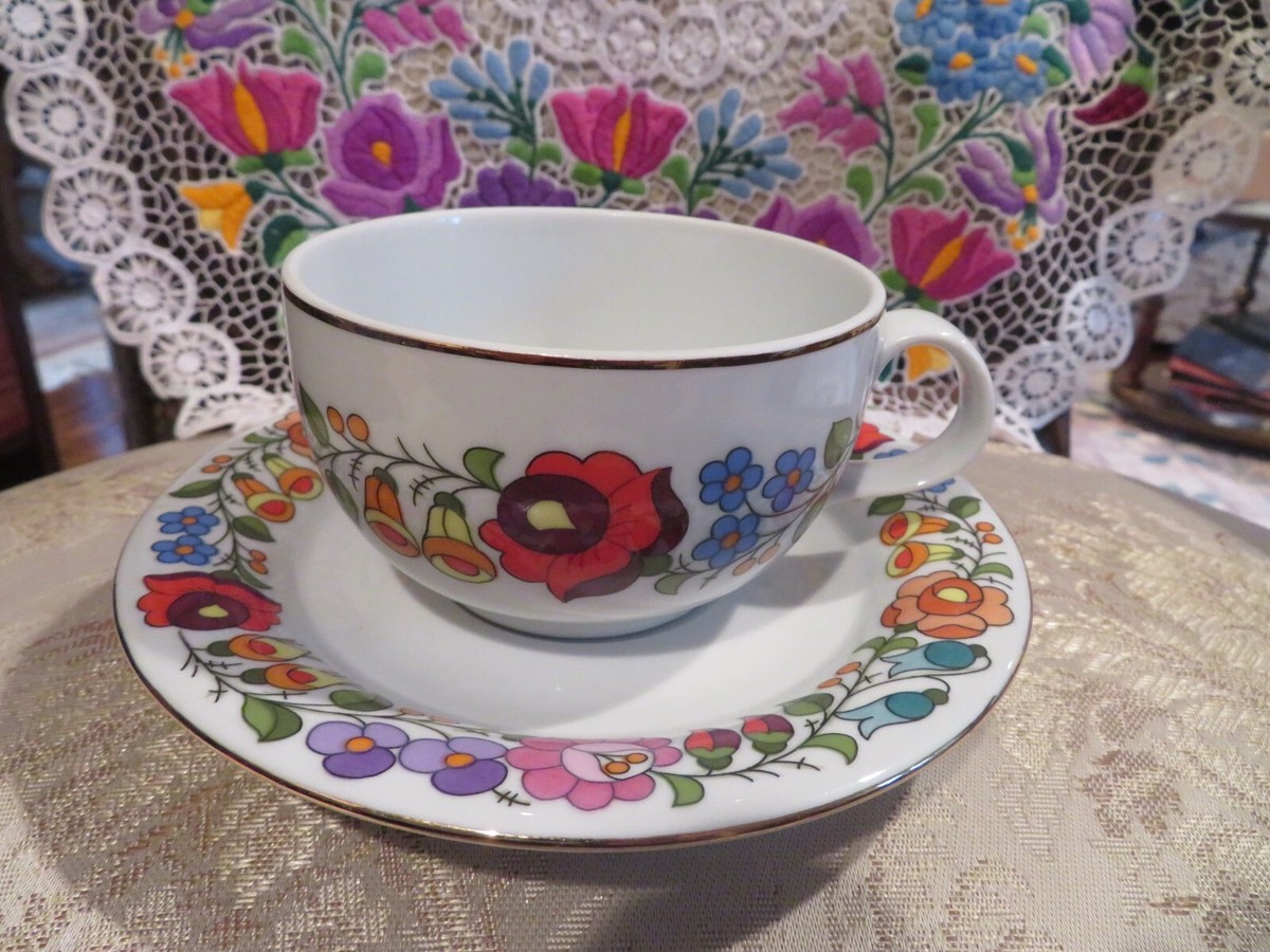 カロチャ 食器 まとめ売り KALOCSA HUNGARY 【A867】 KALOCSA HAND PAINTED PORCELAIN COFFEE CUP & SAUCER | eBay