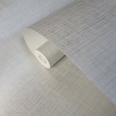 Plain Non-woven modern Wallpaper rolls satin white gray silver Metallic lines