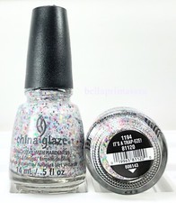China Glaze Nail Polish It&rsquo;s Trap-eze 1194 Milky Multi Glitter Long Wear Lacqu