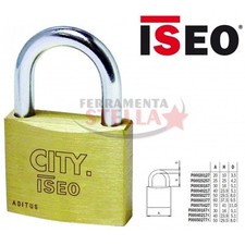 LUCCHETTO LUCCHETTINO ARCO OTTONE MM30 CANCELLO ARMADIETTO CATENA ISEO VALIGIA