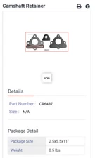 LS Camshaft Thrust Retainer Plate Gasket Seal Cam 4.8 5.3L 6.0L 6.2L LSX LS1 ...