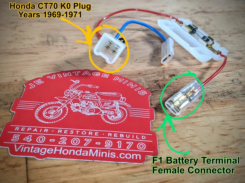 Eléctrico - Coleta fundida - Para conversión de batería sellada 6v - Honda CT70 K0 Foto 3 de 4