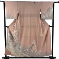 JAPANESE KIMONO HOMONGI LIGHT PINK 153cm 5 ft 0 in PURE SILK B2980