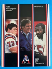 1986 New England Patriots Prospectus  1985 AFC Champions  Great Condition