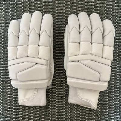 Herren Uni Pro Protection Weiß Cricket Schlaghandschuhe Schafsleder RT Hand