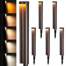 6 Pack 5CCT LED Landscape Pathway Lights, 12-24V Low Voltage