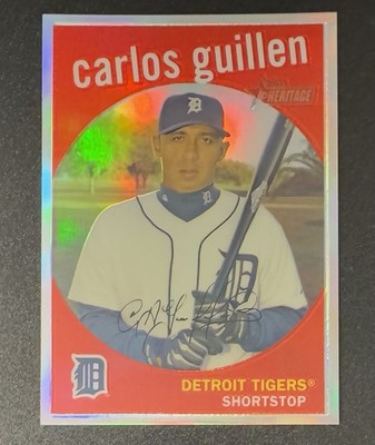 Carlos Guillen 2008 Topps Heritage Chrome Refractor /559 #C184 - Detroit Tigers