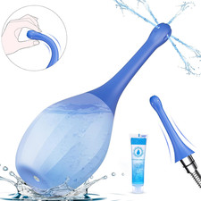 Enema Anal Douches for Men Women - Enema Bulb with Bendable Silicone Nozzles