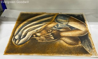 "Tristeza" by Raul Anguiano Lithograph 31.5x24 Inches