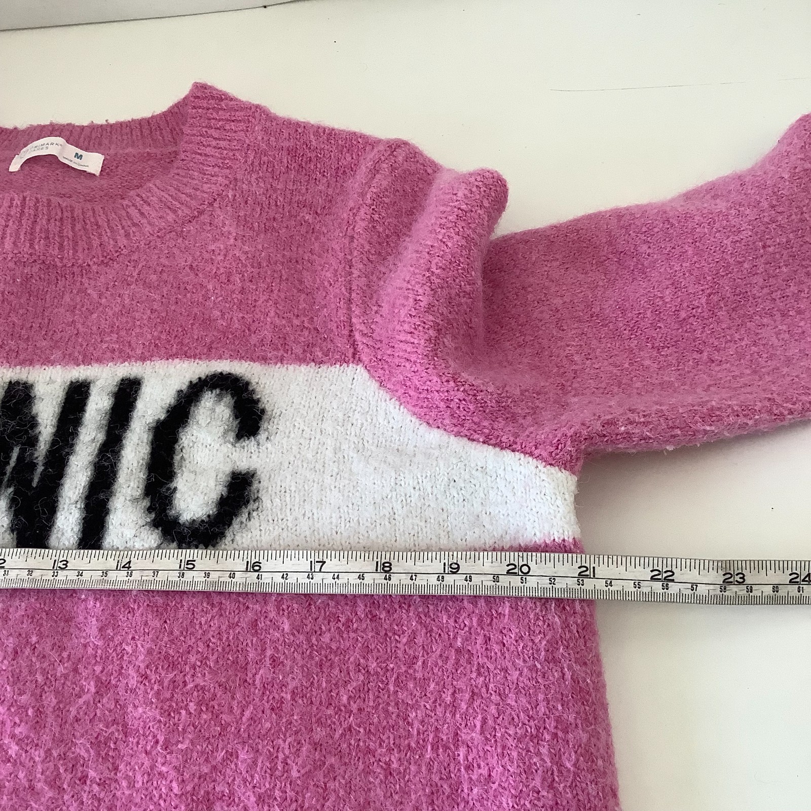 Primark Cares Women's Pink ICONIC Knitted Jumper Sweater Size Medium M Wool Blen image 5