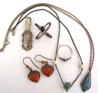 Lot Vintage Southwestern Jewelry Pendant Earrings Necklace Rings Sterling Silver