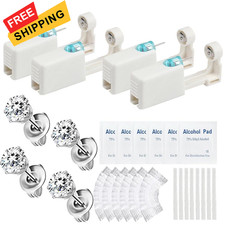 24 Pcs Self Ear Piercing Gun Kits - 24pcs/Set Painless White cz 5mm 253