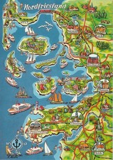 AK MAP, Landkarte, Umgebungskarte **NORDFRIESLAND** 222