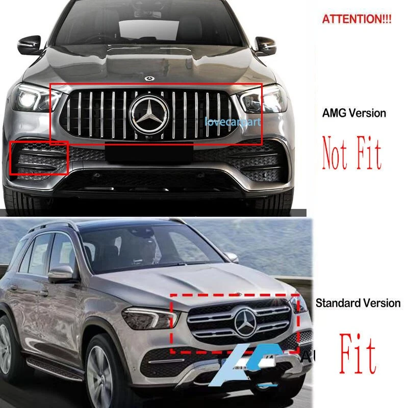 Grill For 2020-2022 Mercedes Benz W167 GLE-CLASS Standard W/Emblem Grille Chrome Foto 4 de 4