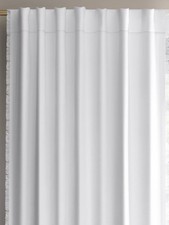 Threshold 50x84" Blackout Slub Weave Raw Edge Curtain Panel White Snag  