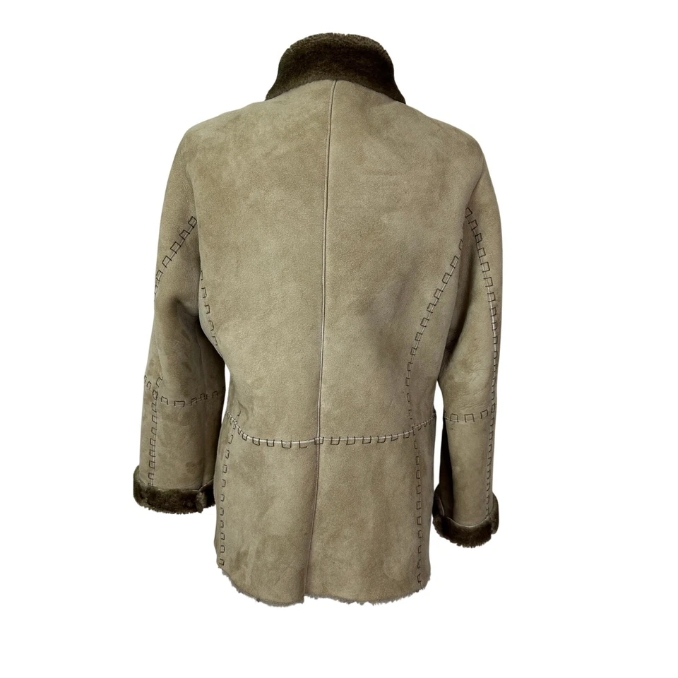 Isabella птица женщин овчины Куртка Пальто желтовато-коричневый замши стриженный мех с подкладкой размер M - Изображение 2 из 4