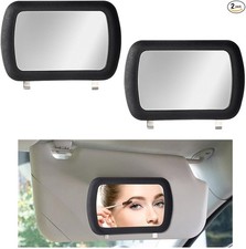 2PCS Car Sun Visor Vanity Mirror, Clip-on Automotive Makeup Sun-Shading 2PCS,