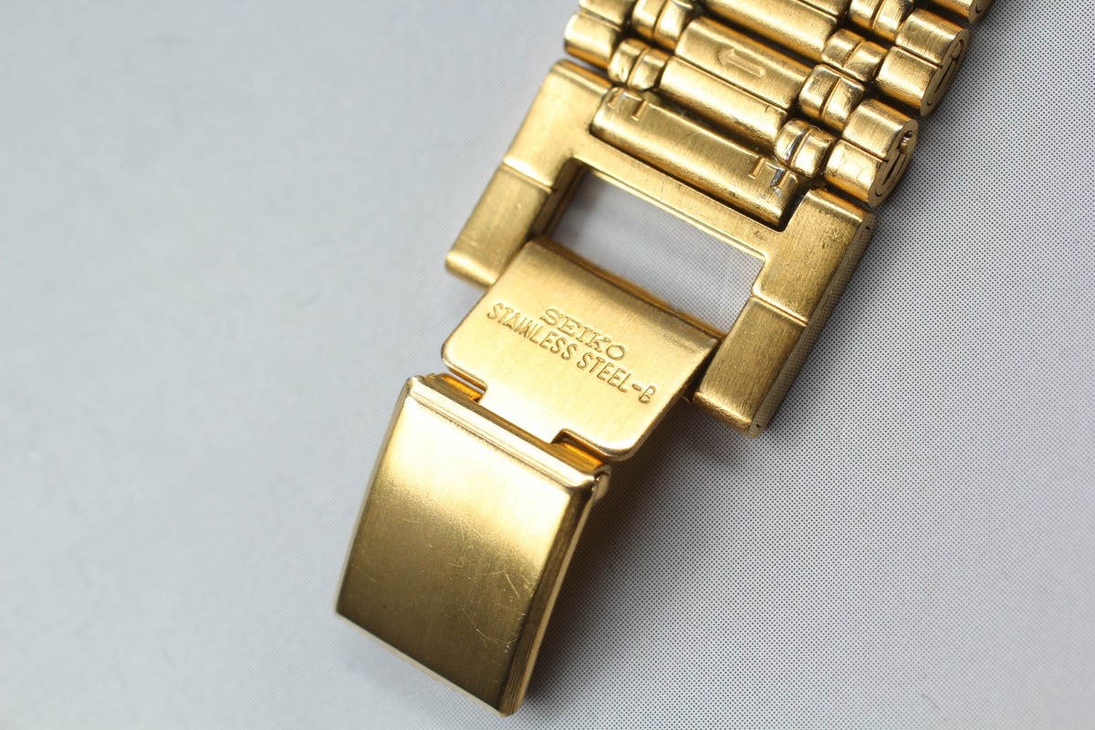 Vintage 1992 Seiko SX V701-5J20 Gold Rectangle Quartz Mens Watch