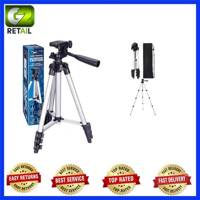 Compact 50-Inch Aluminum Tripod with Non-Slip Feet & Bubble Level for Cameras