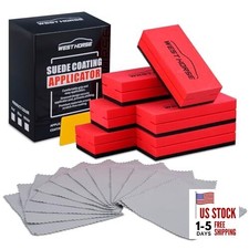 6PCS Ceramic Coating Applicator Sponge Blocks 12PCS Suede Cloth Premium