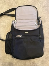 Travelon Black Nylon Anti-Theft Slim Crossbody Bag Purse Travel RFID Pocket