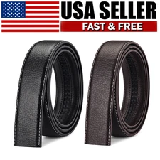 Adjustable Automatic Buckle Genuine Leather Mens Ratchet Belt Belts For Men