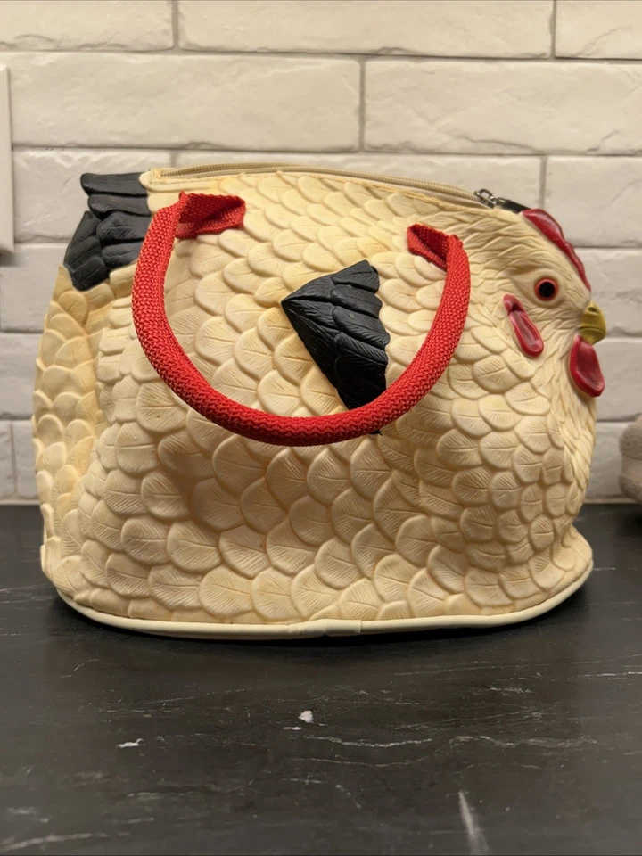 BOLSO DE MANO GOMA POLLO LA GALLINA CHIQ NOVEDAD MONEDERO BOLSO DIVERTIDO REGALO ÚNICO ANIMAL Foto 2 de 4