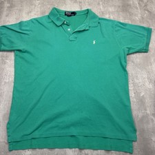 Polo Ralph Lauren Vintage Polo Shirt Men's Size Large Green Made in USA 90s