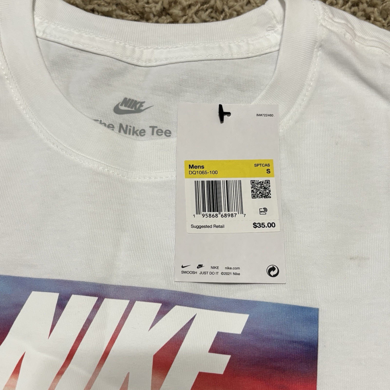 Men's Nike Air Sportswear Blue Man Festival Photo Shirt DQ1065-100 Small thumbnail 7