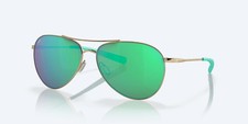 Women's COSTA DEL MAR Piper Sunglasses Shiny Gold w/ Green Mirror Glass Lenses