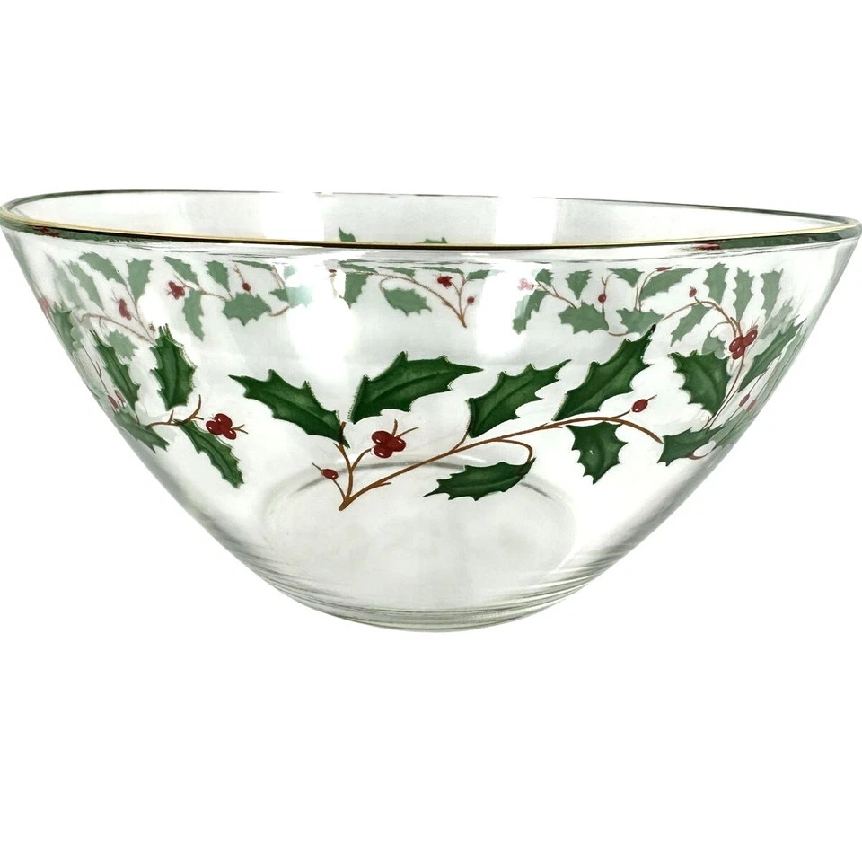 Arcoroc Francia Navidad Bayas de Acebo Claras Vintage 9" Cuenco para Servir - ¡Bonito! Foto 2 de 4