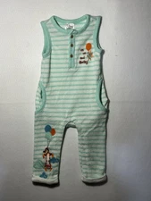 Disney Baby Teal Striped Tank Romper Size 9-12 Months
