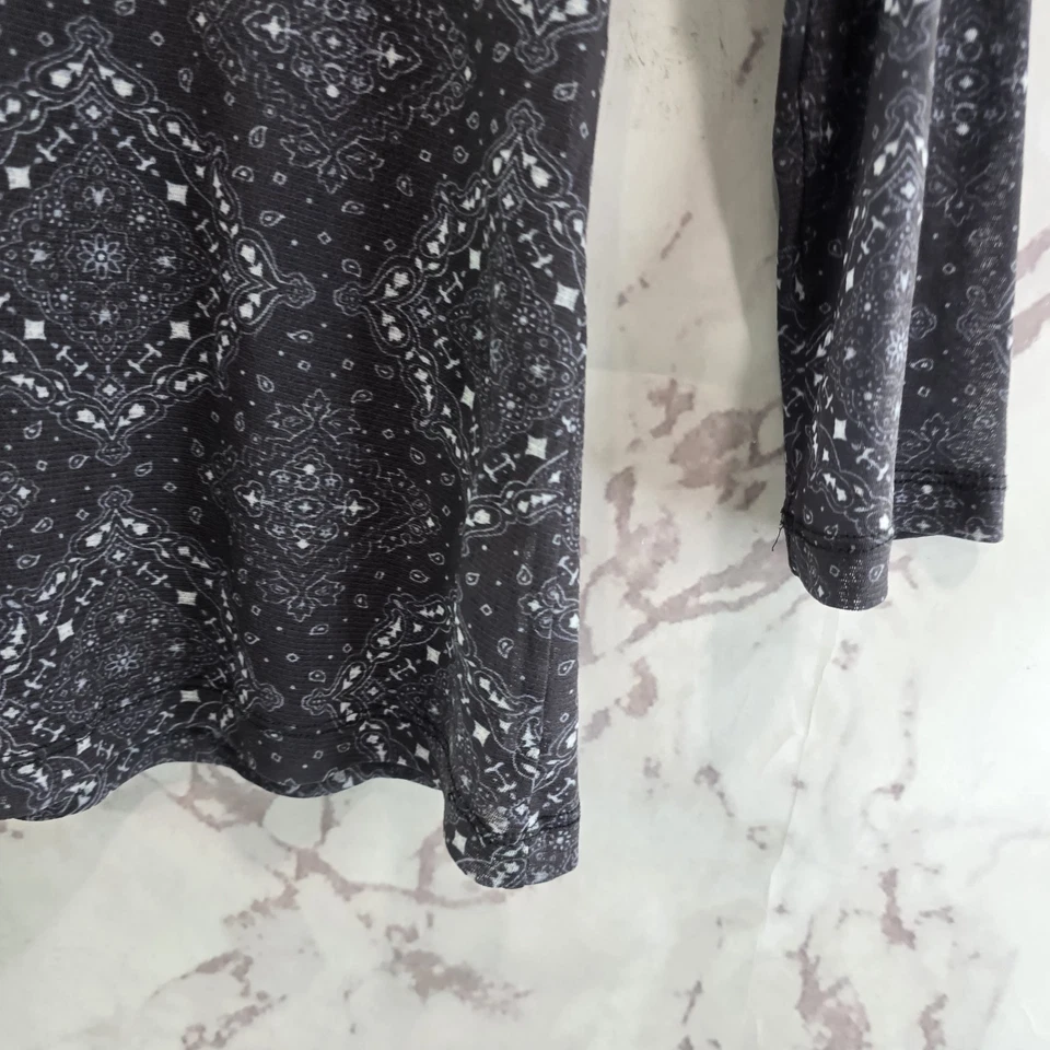 Anthropologie Shirt Womens Small Black Paisley Bandana Sheer Vintage Y2K Lettuce - Image 4 of 4