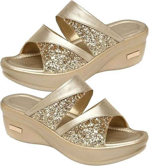 PANTOFOLA D’ORO Holibanna ciabatte zeppa donna scarpe estive sandali plateau punta aperta! TAGLIA UK4
