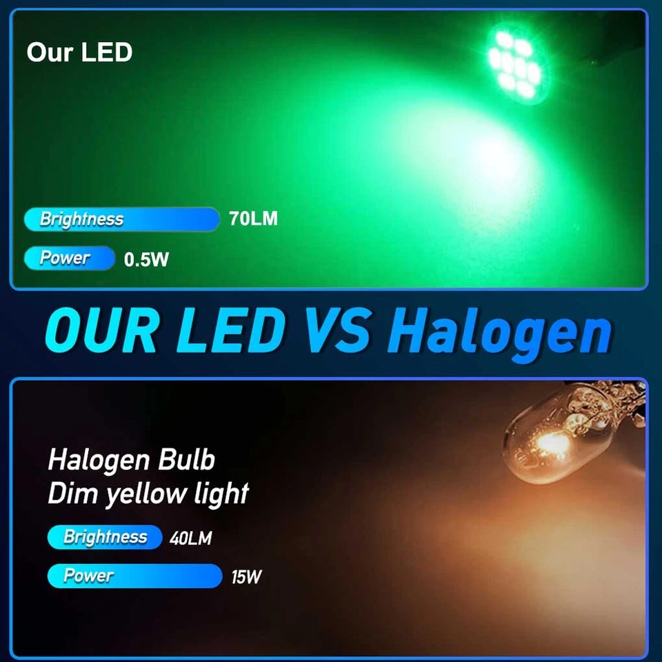 Dash Gauge Cluster LED Dashboard Bulbs Green For Lincoln 1977-1979 Mark V 5 — 第 2/4 张图片