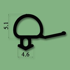 Black UPVC window and door bubble gasket, seal, rubber, RP4060. Draught Excluder