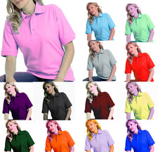 Ladies Polo Shirt Size UK 8 to 26 Plus Pique T-Shirt All Colours NEW UK STOCK