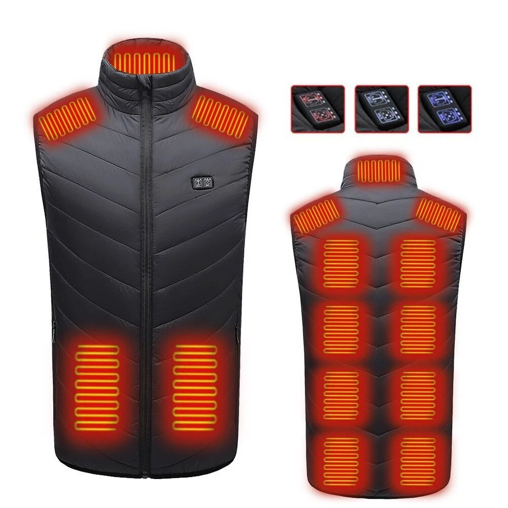 Heating Vest Jacket 13 Heating Zones Washable Winter Short Sleeveless Unisex New