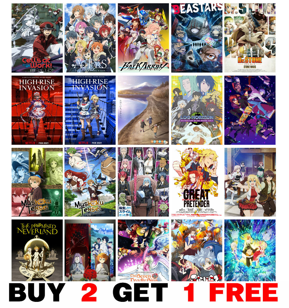 Upcoming 2021 Anime Manga NEW 2021 ANIME Poster Art Print Wall Home Room  Decor