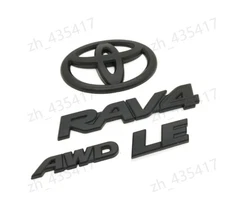 OVERLAY !! 2019 - 2025 TOYOTA RAV4 LE AWD Hybrid Matte BLACK OUT EMBLEM KIT