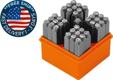 Juego de sellos de 37 piezas con números y letras de 1/4 (6 mm) (A-Z y 0-9 )