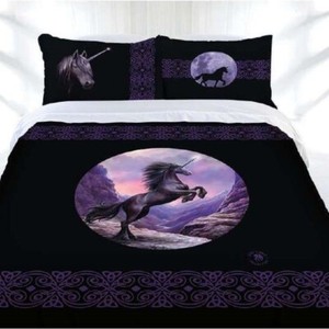 black unicorn bed set
