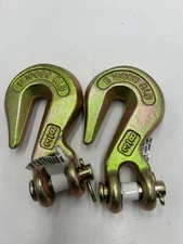 QTY 2 CAMPBELL Clevis Grab Hook T9503515 3/8" Yellow Chromate Grade 70