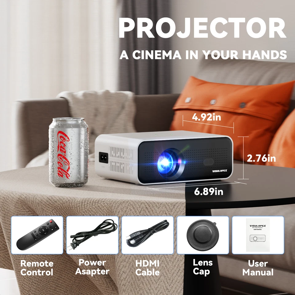 35000LMS 4K Projector Android 1080P HD 5G WiFi Bluetooth Video Home Theater HDMI - Image 4 of 4