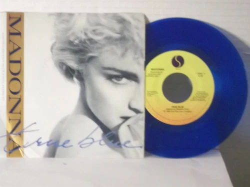 Madonna,Sire,"TRUE BLUE",US,7 45 with P/S, BLUE VINYL,1986, MINT