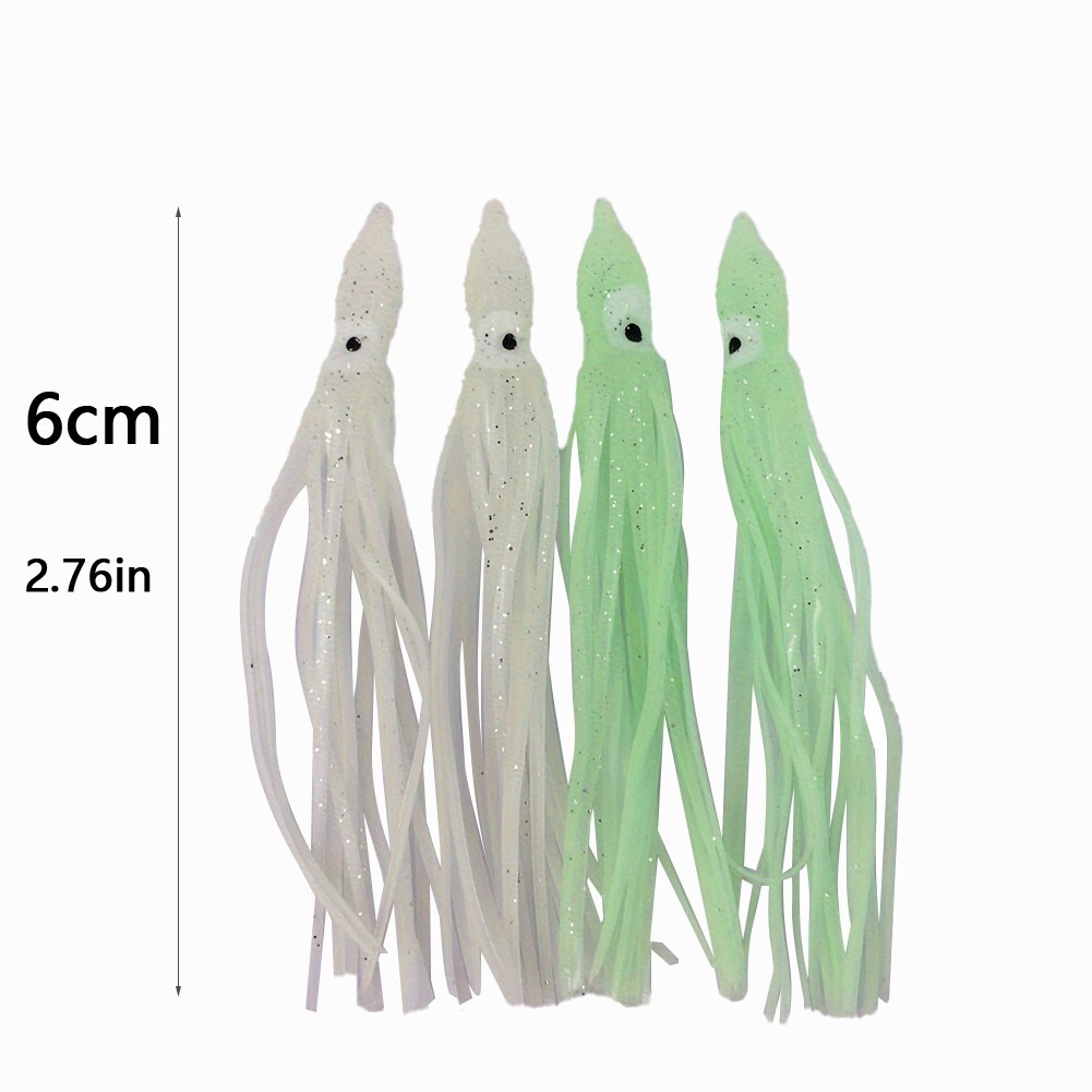 Esca Da Pesca Efficace 10 Pz 80 Mm Luminosa Polpo Gomma - Foto 10