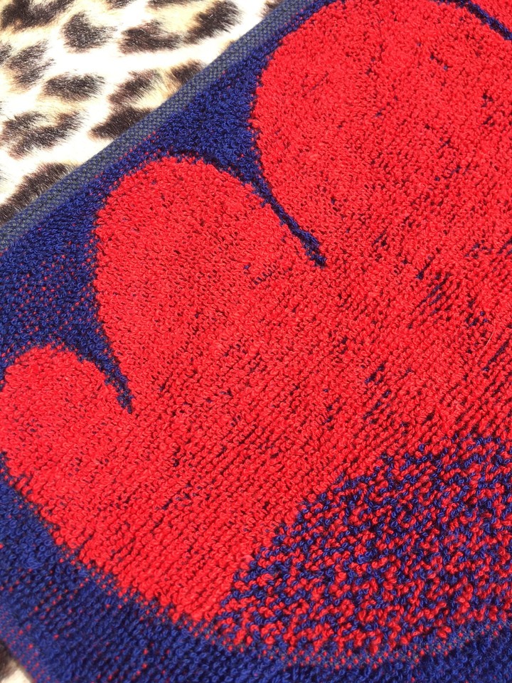 FRENCH 1960s BATHROOM TOWELSPACE AGE / PSYCHEDELIC TERRY CLOTH COTTON