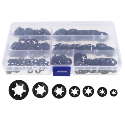 280pcs Push-Auf, Waschmaschine Fächerscheibe Schwarz Schloss Washer Assrotment