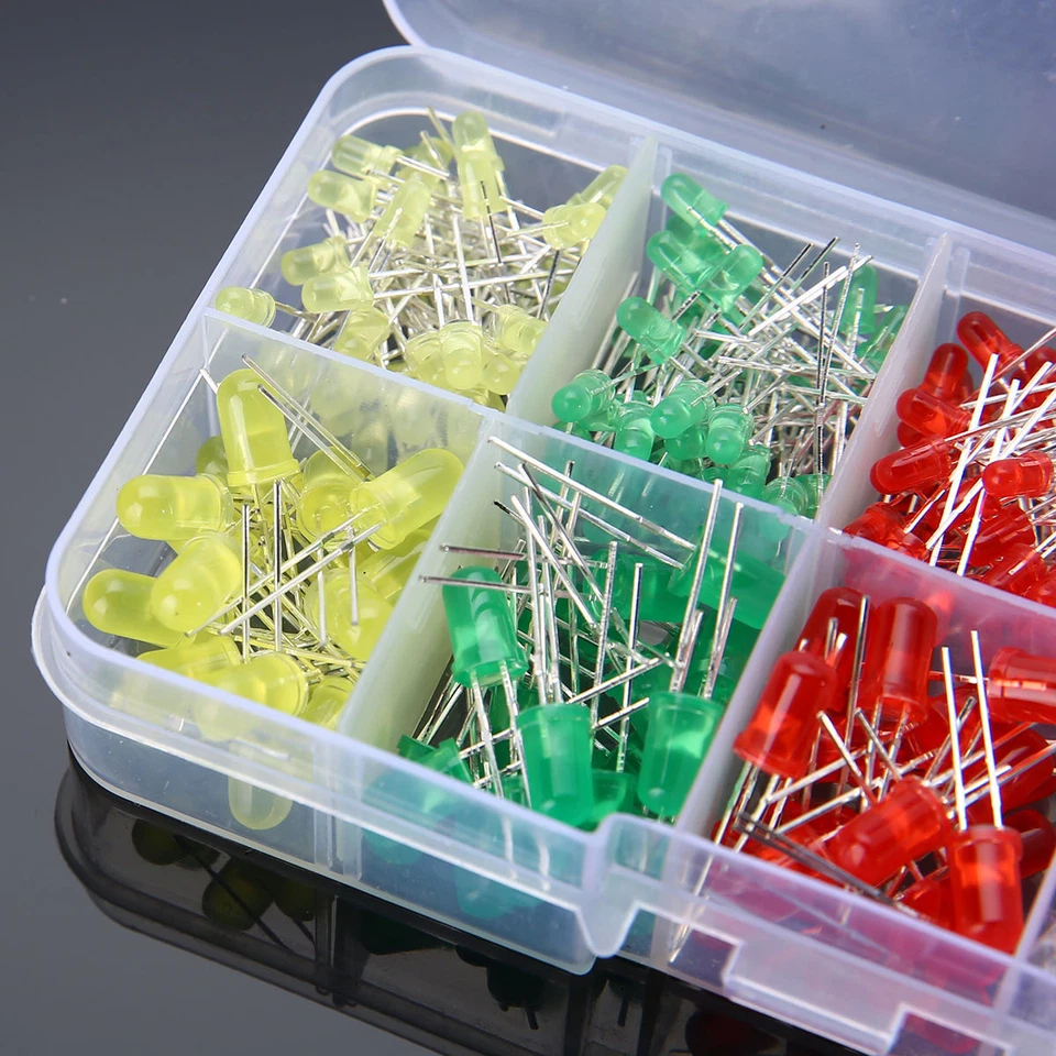 White Yellow Red Green Blue Assorted Kit DIY 300pcs 3mm 5mm LED Diodes Emitting - Image 4 of 4