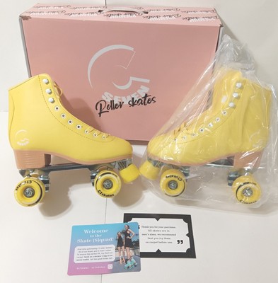 C7 skates Roller Skates Premium Lemonpop Yellow Quads Men's 7 / Women's 8 NEW 